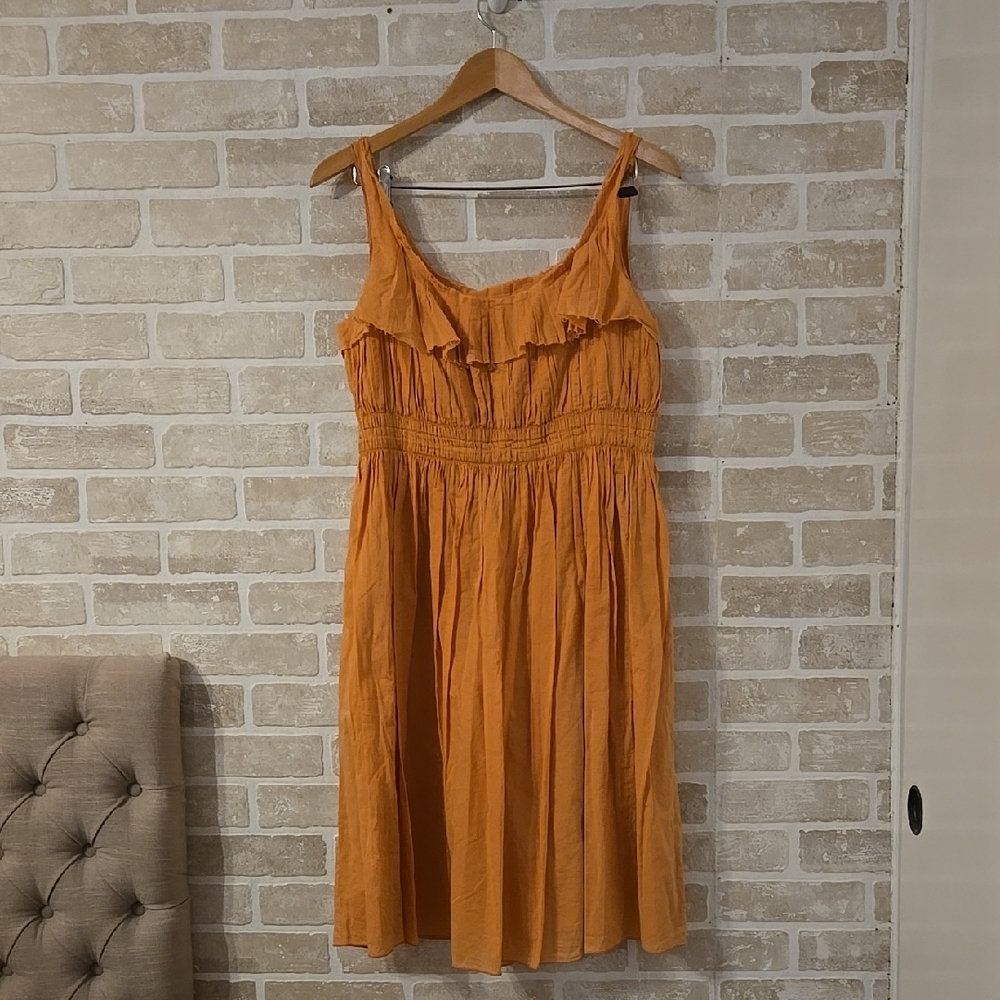 Sundance Orange Midi Sundress with Scoop Neck